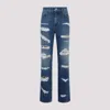 Dolce & Gabbana Distressed Jeans With Leo Print