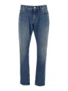 Dolce & Gabbana Blue Jeans With Belt Loops And Logo Patch On The Rear In Denim Man In Blue