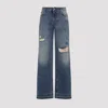 Dolce & Gabbana Wide-leg Distressed Five-pocket Jeans In Blue