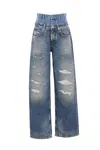 Dolce & Gabbana Double-waist Vintage Effect Jeans Clothing In Blue