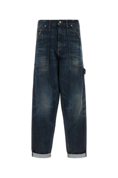 Dolce & Gabbana Cargo Pocket Denim Jeans In Blue