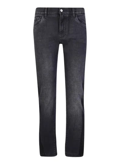 Dolce & Gabbana Logo Plaque Low-rise Skinny Jeans In Blue