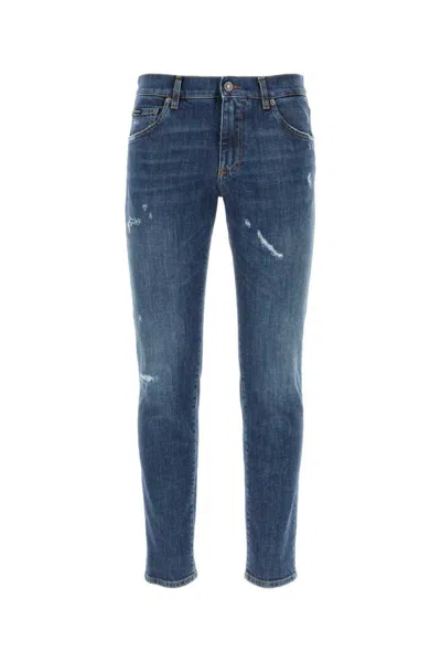 Dolce & Gabbana Man Stretch Denim Jeans In Blue