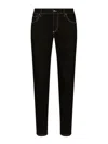 Dolce & Gabbana Slim-cut Contrast-stitching Jeans In Light Wash