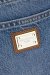 Dolce & Gabbana Blue Five Pocket Jeans With Metallic Logo Patch On The Back In Denim Woman In Combined Color