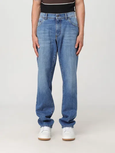Dolce & Gabbana Dolce&gabbana Distressed Straight Leg Jeans In Blue