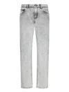 Dolce & Gabbana Regular Fit Cotton Pants In Gray