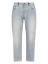 Dolce & Gabbana Loose Jeans With Abrasions In Grey