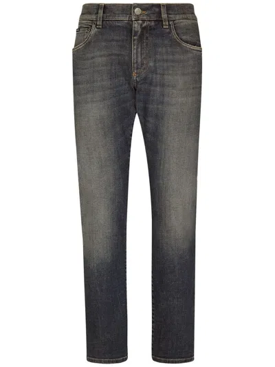 Dolce & Gabbana Light Blue Wash Slim-fit Stretch Jeans