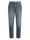 Dolce & Gabbana Distressed Faded Trousers Belt Loops In Blue