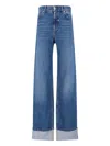 Dolce & Gabbana Wide-leg Trousers With Pockets And Cuffs In Multi