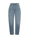 Dolce & Gabbana High-waisted Distressed Denim Trousers In Variante Abbinata