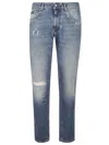 Dolce & Gabbana Men Jeans With A Worn Effect In Blue