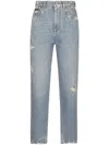 Dolce & Gabbana 'amber' Light Blue Jeans With Rips In Cotton Denim Woman In Blue