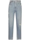Dolce & Gabbana 'amber' Light Blue Jeans With Rips In Cotton Denim Woman In Blue