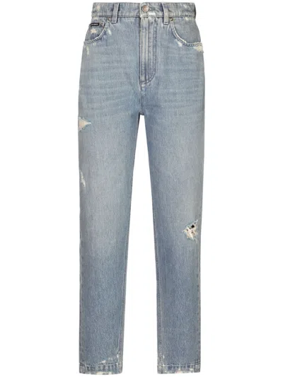 DOLCE & GABBANA JEANS WITH A WORN EFFECT