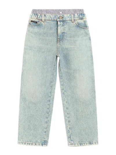 Dolce & Gabbana Kids' Jeans With Logo In Blue