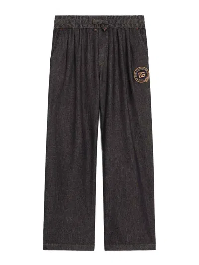 Dolce & Gabbana Kids' Jeans With Logo In Brown