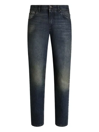 Dolce & Gabbana Jeans With Logo Plaque In Blue