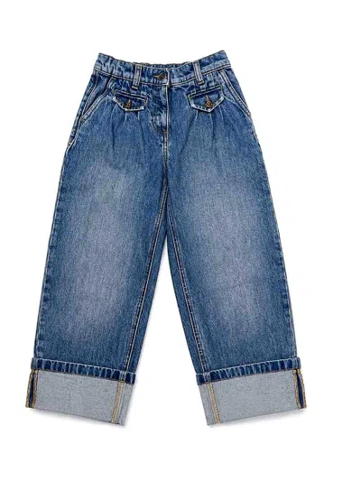 Dolce & Gabbana Kids' Jeans With Pleat In Black