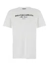 Dolce & Gabbana White Crewneck T-shirt With Logo Lettering Print On The Front