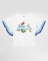 Dolce & Gabbana Jersey And Poplin T-shirt With Dolce&gabbana Logo In Print