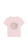 Dolce & Gabbana Jersey And Rhinestone T-shirt In Rose