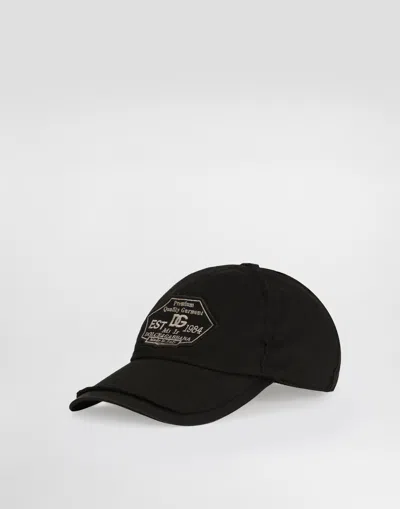 Dolce & Gabbana Jersey Baseball Cap In Black