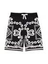 Dolce & Gabbana Jersey Bermuda Shorts With Marina Print In Blue
