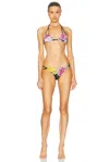 Dolce & Gabbana Jersey Bikini Set In Peony  Rose  & Nero