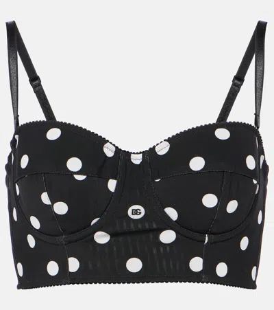 Dolce & Gabbana Jersey Bra Top In Black