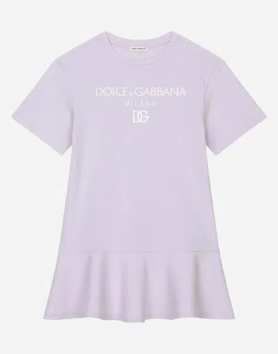 Dolce & Gabbana Abito Maniche Corte In Lilac