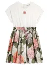 Dolce & Gabbana Jersey Dress With Hydrangea Print In White