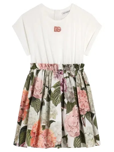 DOLCE & GABBANA JERSEY DRESS WITH HYDRANGEA PRINT