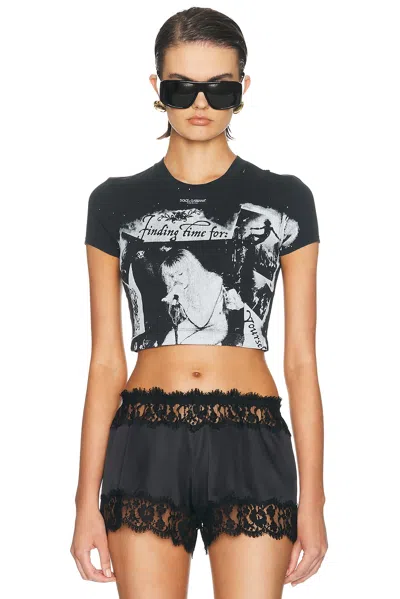 Dolce & Gabbana Jersey Graphic T-shirt In Black