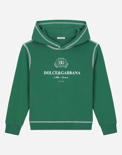 Dolce & Gabbana Felpa Con Cappuccio In Green