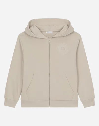 Dolce & Gabbana Cappuccio Con Zip In Beige