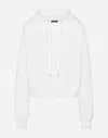 Dolce & Gabbana Jersey Hoodie With Embossed Logo In White