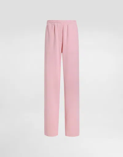Dolce & Gabbana Jersey Jogging Pants With Dg Logo Embroidery In Pink