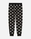 Dolce & Gabbana Jersey Jogging Pants With Dg Logo Print In Multi