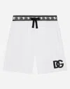 Dolce & Gabbana Jersey Jogging Shorts With Dg Logo Embroidery In White