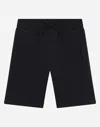 Dolce & Gabbana Jersey Jogging Shorts With Logo Plate In Blue