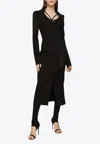Dolce & Gabbana Jersey Midi Coat Dress In Black