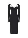 Dolce & Gabbana Jersey Milano Rib Calf-length Dress In Black