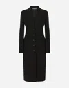 Dolce & Gabbana Logo-button Single-breasted Coat In Black