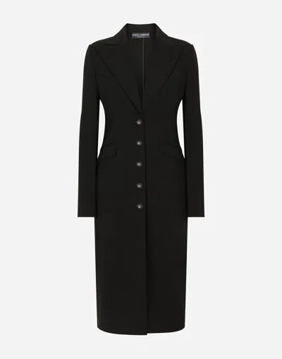 DOLCE & GABBANA JERSEY MILANO RIB COAT
