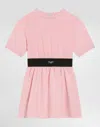 Dolce & Gabbana Jersey Minidress With Logo Tag In Pink