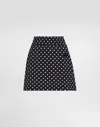 Dolce & Gabbana Jersey Miniskirt With Polka-dot Print And Logo Label In Multicolor