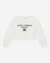 Dolce & Gabbana Jersey Round-neck Sweatshirt With Logo Print In White