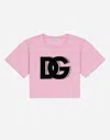 Dolce & Gabbana Jersey Round-neck T-shirt Dg Logo Patch In Multi